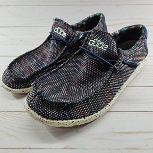 Hey Dude Wally Sox Mens Size 12 Blue Orange Shoes Lightweight‎ Slip On